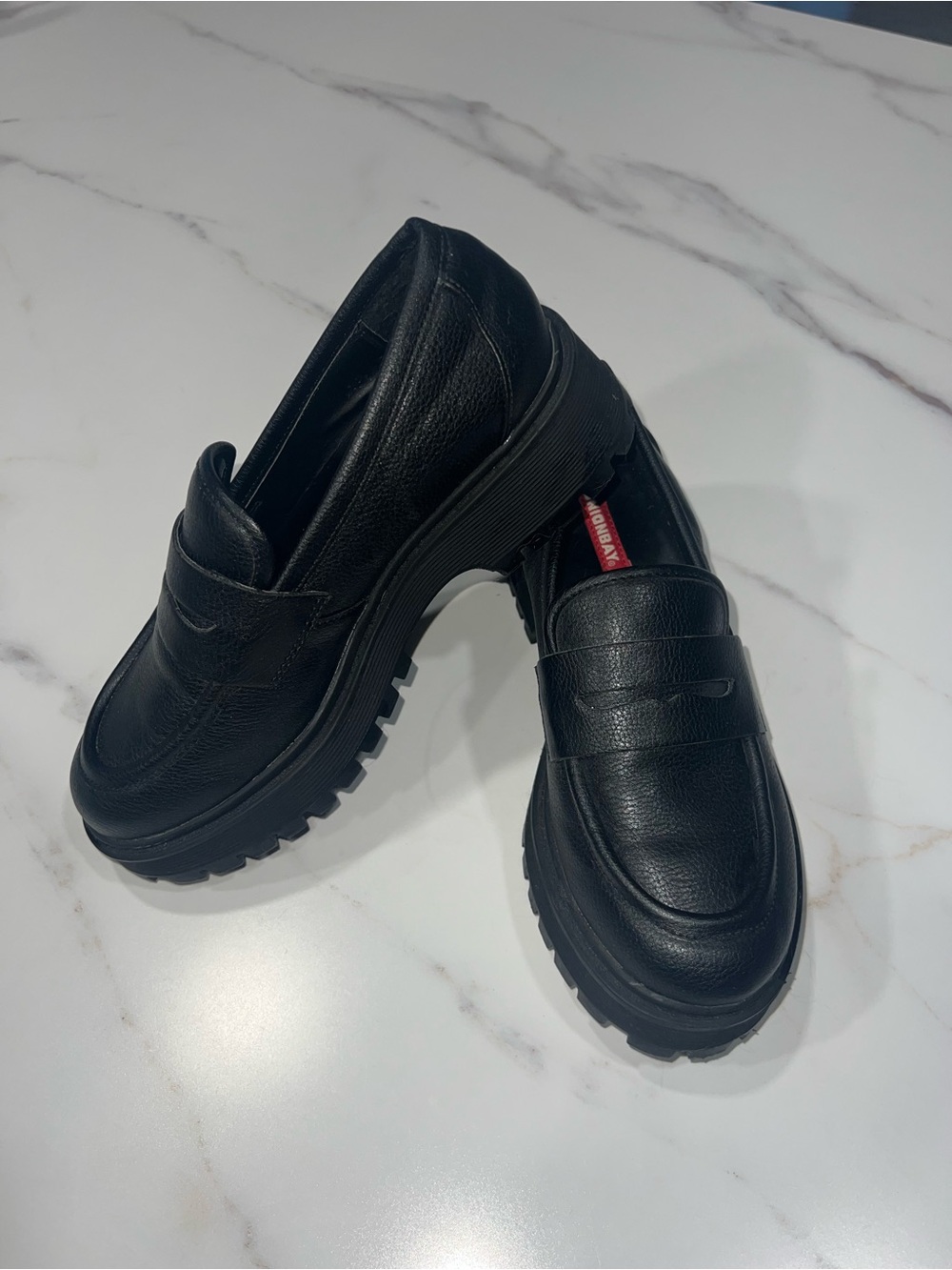 UNIONBAY Black Chunky Platform Penny Mules
